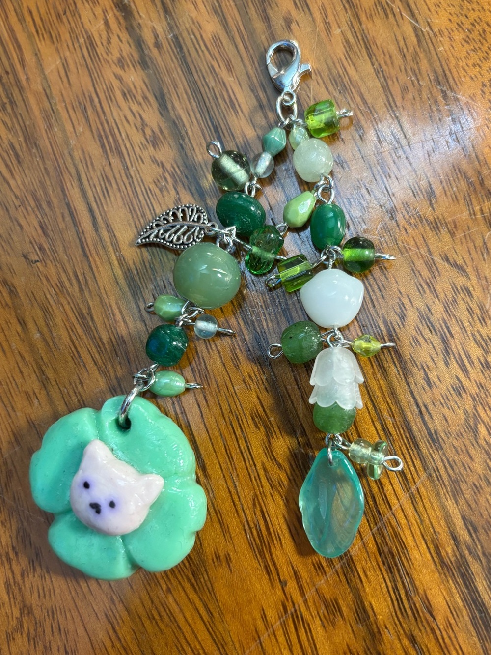 handmade lucky cat keychain